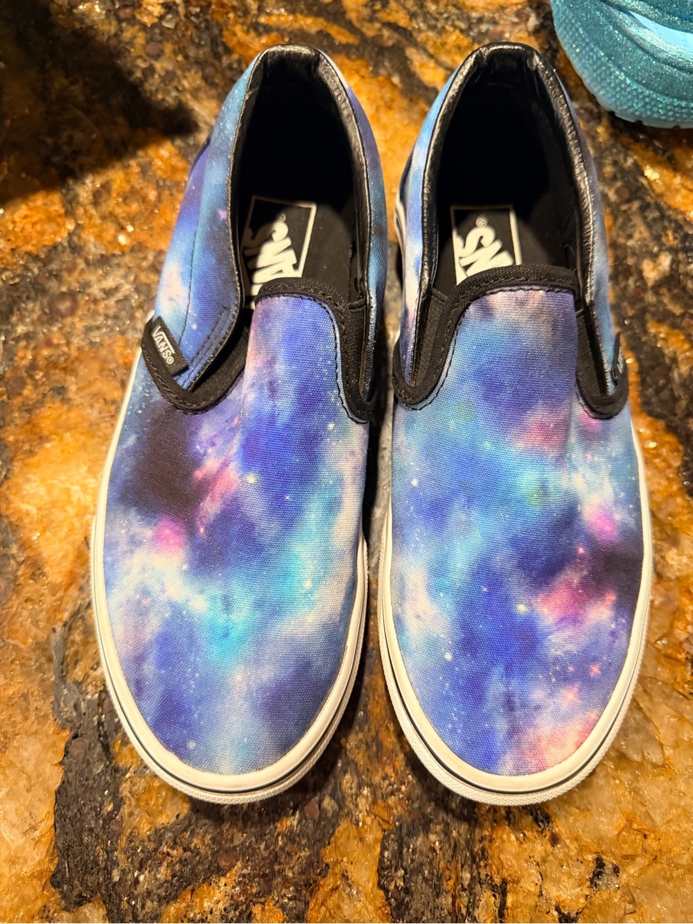 Vans Slip-On Sneakers - Galaxy Print in Blue & Purple